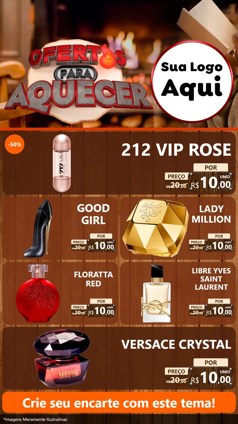 Modelo de TV para TV Vertical com o tema Ofertas Para Aquecer para Perfumes