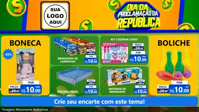 Modelo de TV para TV Horizontal com o tema Dia Da Proclamação da República para Brinquedos