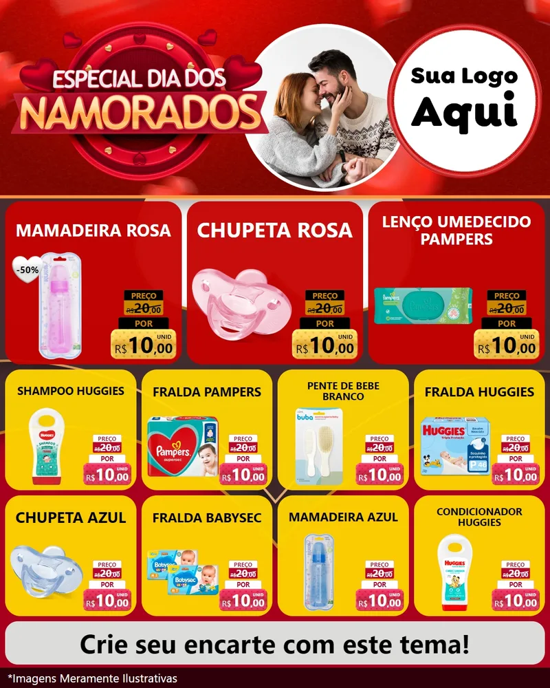 Modelo de Rede Social para Feed Instagram com o tema Especial Dia Dos Namorados para Bebês