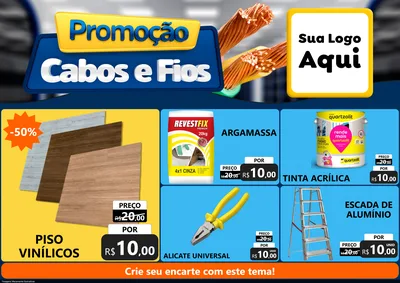 Modelo de Encarte para Encarte A4 Horizontal com o tema Promoção Cabos e Fios - Construção / Elétrica para Material para Construção