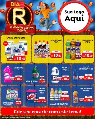 Modelo de Rede Social para Feed Instagram com o tema Dia R - O Dia Mais Barato Do Mês para Produtos de Limpeza