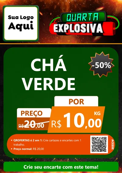 Modelo de Cartaz para Cartaz A4 Vertical com o tema Quarta Explosiva para Produtos Naturais
