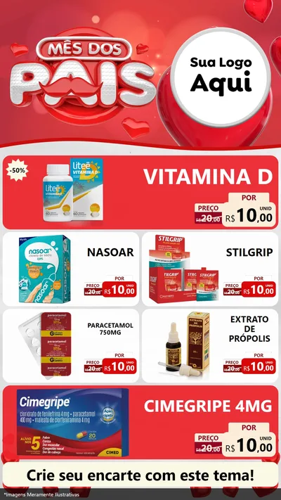 Modelo de TV para TV Vertical com o tema Mês dos Pais para Farmácia