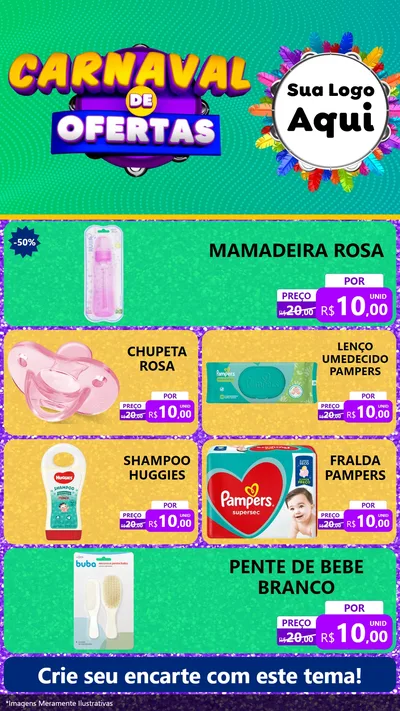 Modelo de TV para TV Vertical com o tema Carnaval de Ofertas para Bebês