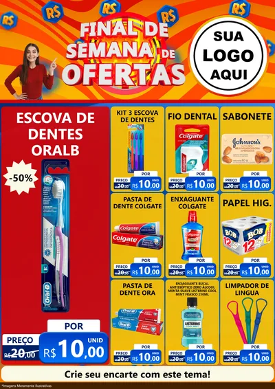 Modelo de Encarte para Encarte A4 Vertical com o tema Final de Semana de Ofertas para Higiene Pessoal