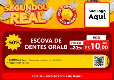 Modelo de Cartaz para Cartaz A4 Horizontal com o tema Segundou do Real para Higiene Pessoal