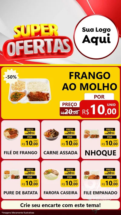 Modelo de Rede Social para Stories com o tema Super Ofertas para Restaurante