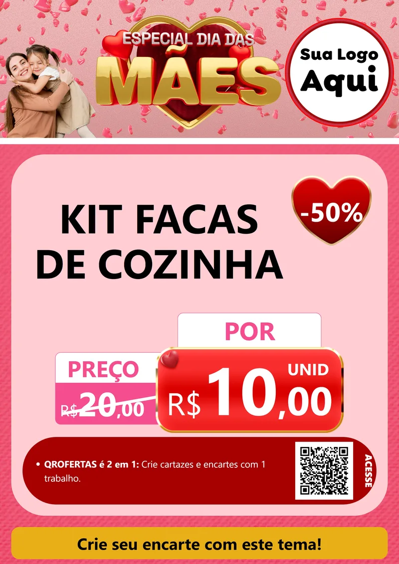 Modelo de Cartaz para Cartaz A4 Vertical com o tema Especial Dia Das Mães para Utilidades Domésticas