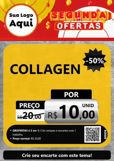 Modelo de Cartaz para Cartaz A4 Vertical com o tema Segunda de Ofertas para Suplementos alimentares