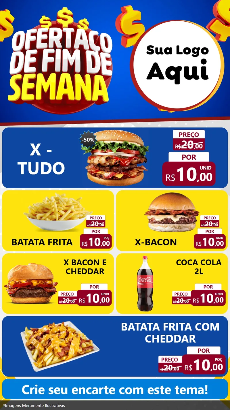 Modelo de TV para TV Vertical com o tema Ofertaço de Fim de Semana para Hamburgueria