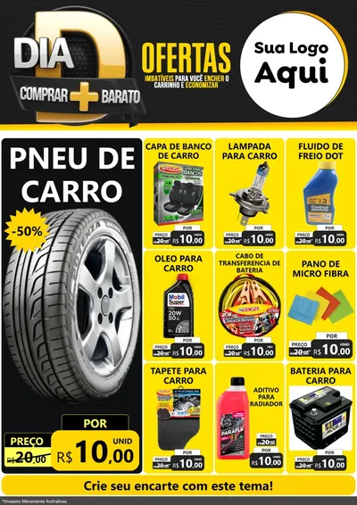 Modelo de Encarte para Encarte A4 Vertical com o tema Dia D Mais Economia para Auto peças