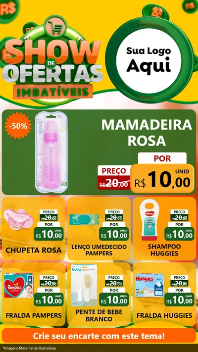 Modelo de Rede Social para Stories com o tema Show de Ofertas Imbatíveis para Bebês