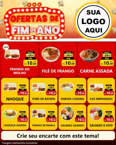 Modelo de Rede Social para Feed Instagram com o tema Ofertas de Fim de Ano para Restaurante
