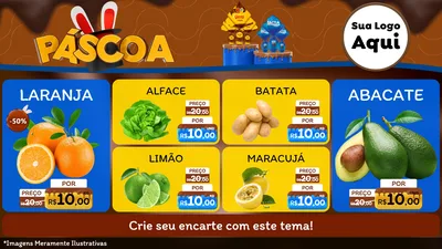 Modelo de TV para TV Horizontal com o tema Páscoa para Hortifrúti