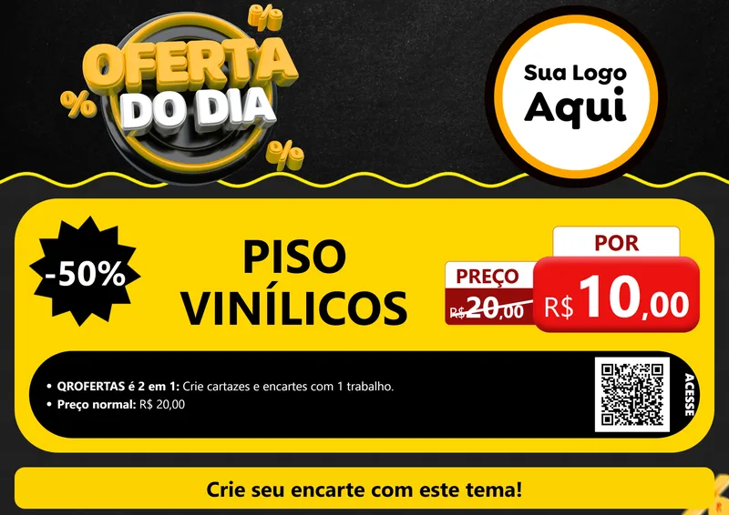 Modelo de Cartaz para Cartaz A4 Horizontal com o tema Oferta Do Dia para Material para Construção