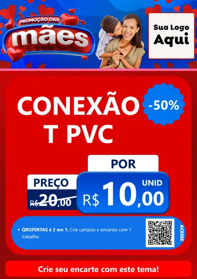 Modelo de Cartaz para Cartaz A4 Vertical com o tema Promoção das Mães para Tubos e conexões