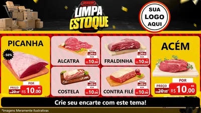 Modelo de TV para TV Horizontal com o tema Operação Limpa Estoque para Açougue