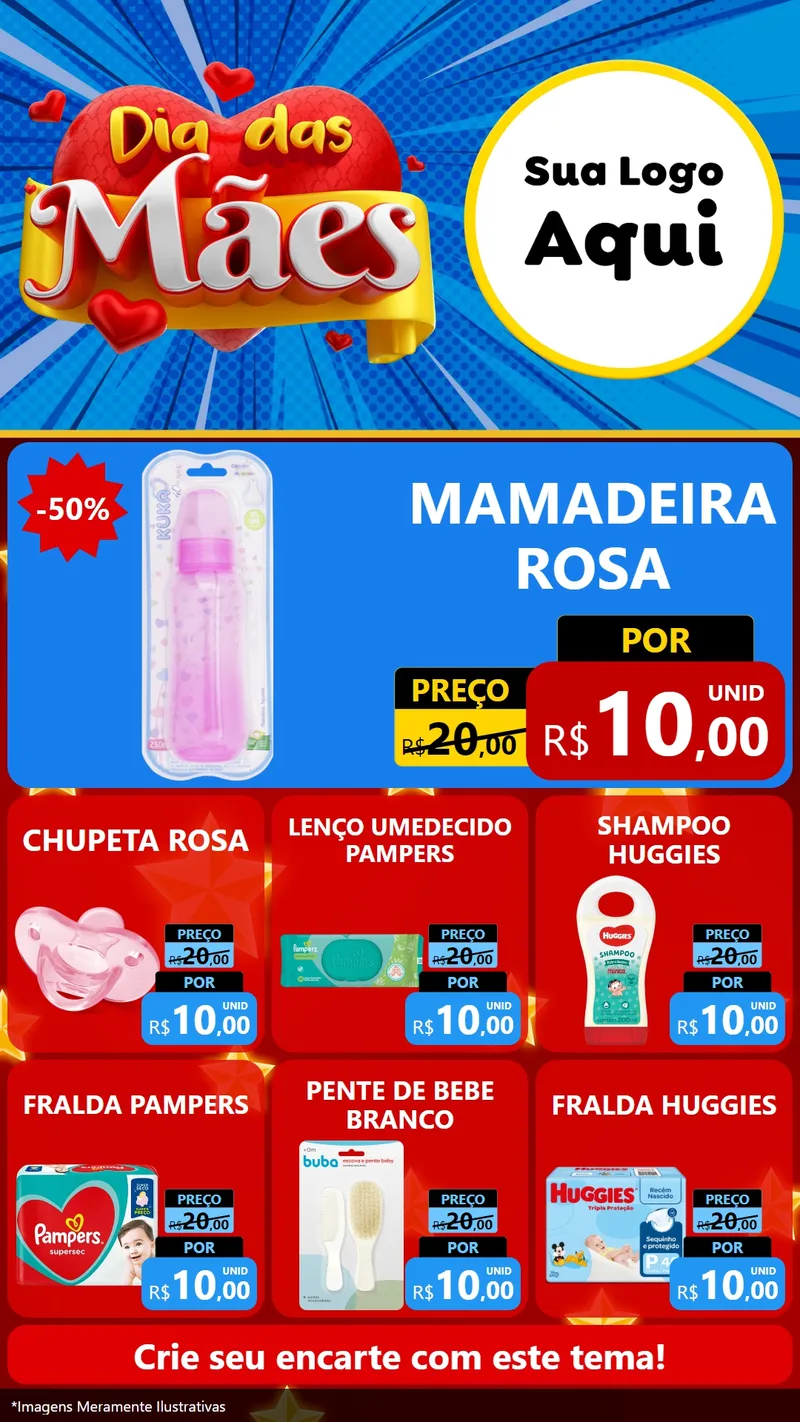 Modelo de Rede Social para Stories com o tema Dia das Mães para Bebês