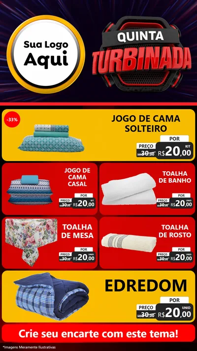 Modelo de TV para TV Vertical com o tema Quinta Turbinada para Cama, Mesa e Banho