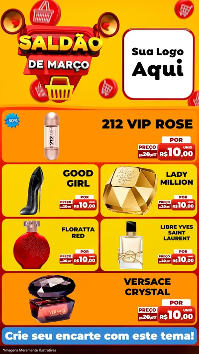 Modelo de TV para TV Vertical com o tema Saldão de Março para Perfumes