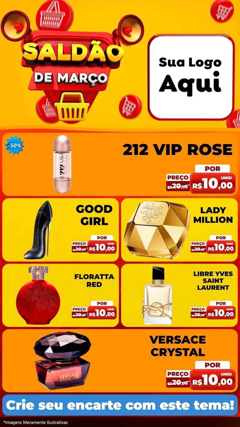 Modelo de TV para TV Vertical com o tema Saldão de Março para Perfumes