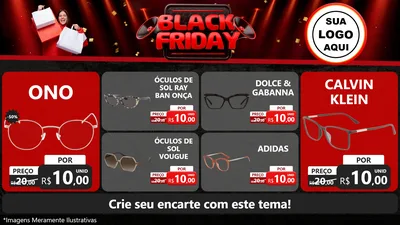 Modelo de TV para TV Horizontal com o tema Black Friday para Óticas