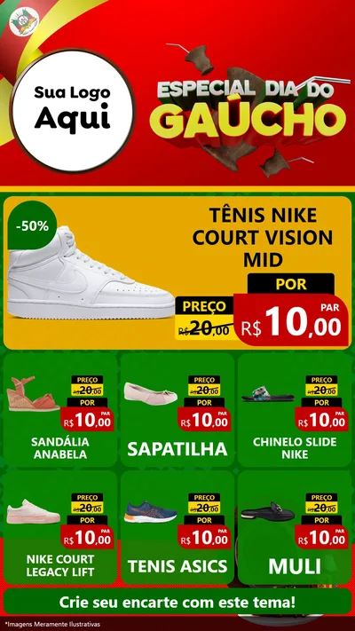 Modelo de Rede Social para Stories com o tema Especial Dia do Gaúcho para Calçados