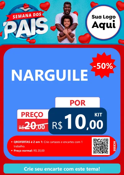 Modelo de Cartaz para Cartaz A4 Vertical com o tema Semana Dos Pais para Tabacaria