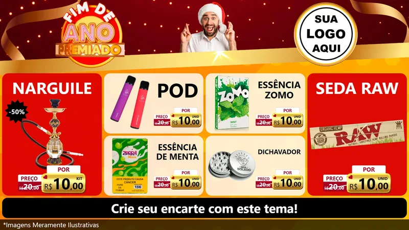 Modelo de TV para TV Horizontal com o tema Fim de Ano Premiado para Tabacaria
