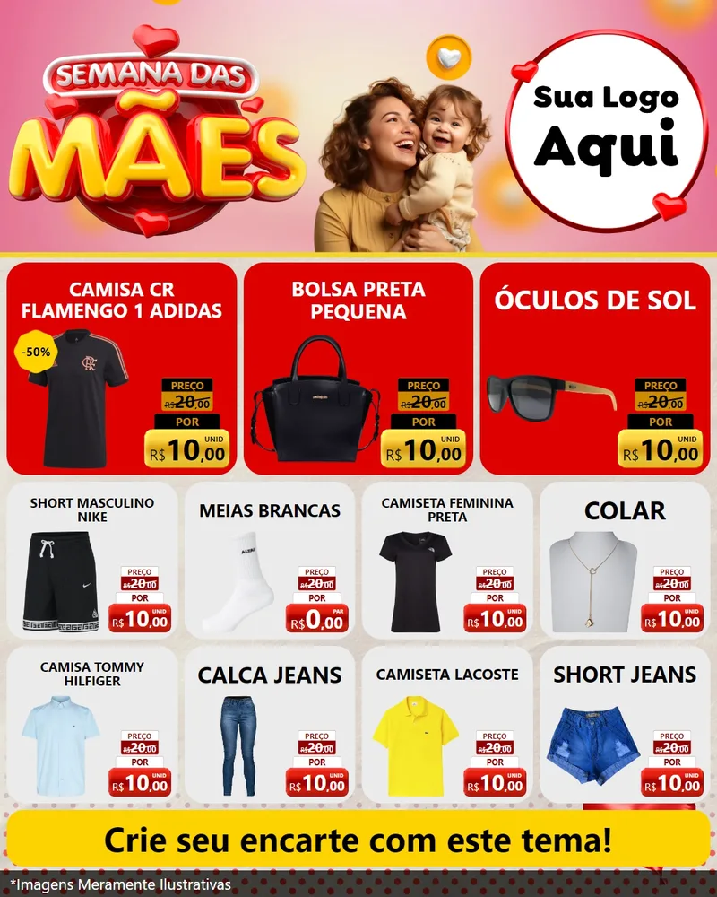 Modelo de Rede Social para Feed Instagram com o tema Semana das Mães para Roupas e acessórios
