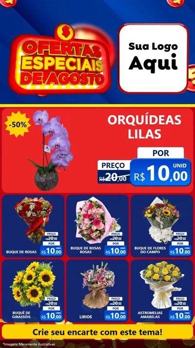 Modelo de Rede Social para Stories com o tema Ofertas Especiais de Agosto para Floricultura e jardim
