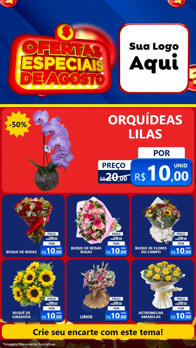 Modelo de Rede Social para Stories com o tema Ofertas Especiais de Agosto para Floricultura e jardim