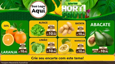 Modelo de TV para TV Horizontal com o tema Ofertas Hortifrúti para Hortifrúti