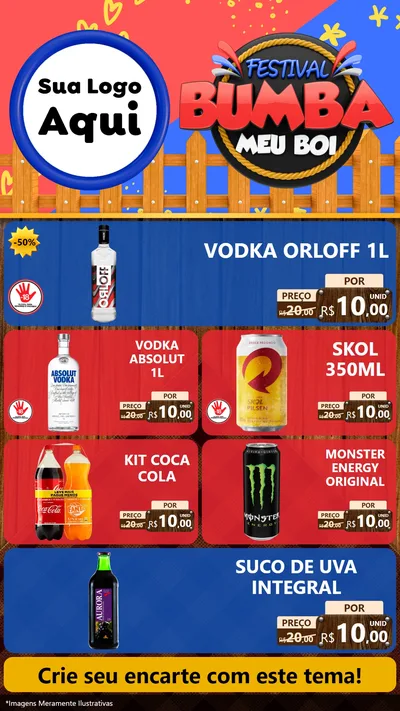 Modelo de TV para TV Vertical com o tema Festival Bumba Meu Boi para Distribuidora de bebidas