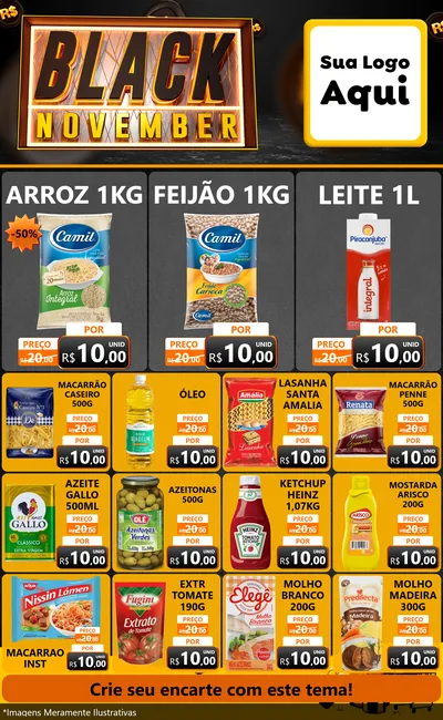 Modelo de Encarte para Encarte Grande com o tema Black November para Supermercado