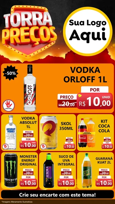 Modelo de Rede Social para Stories com o tema Torra Preços para Distribuidora de bebidas