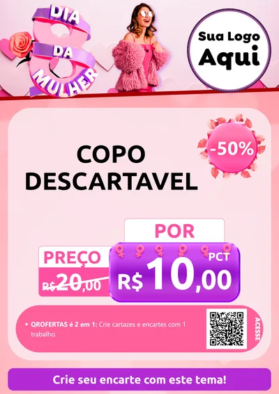 Modelo de Cartaz para Cartaz A4 Vertical com o tema Dia da Mulher para Embalagens