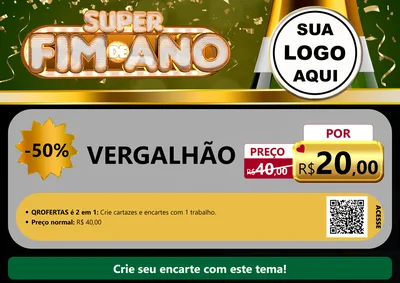 Modelo de Cartaz para Cartaz A4 Horizontal com o tema Super Fim de Ano para Ferragens