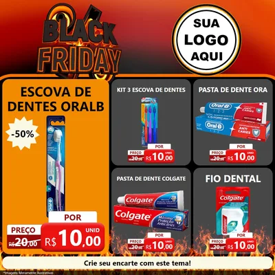 Modelo de Rede Social para Feed Facebook com o tema Black Friday para Higiene Pessoal