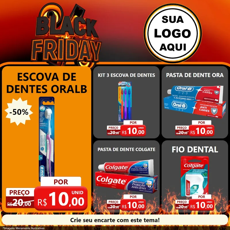 Modelo de Rede Social para Feed Facebook com o tema Black Friday para Higiene Pessoal