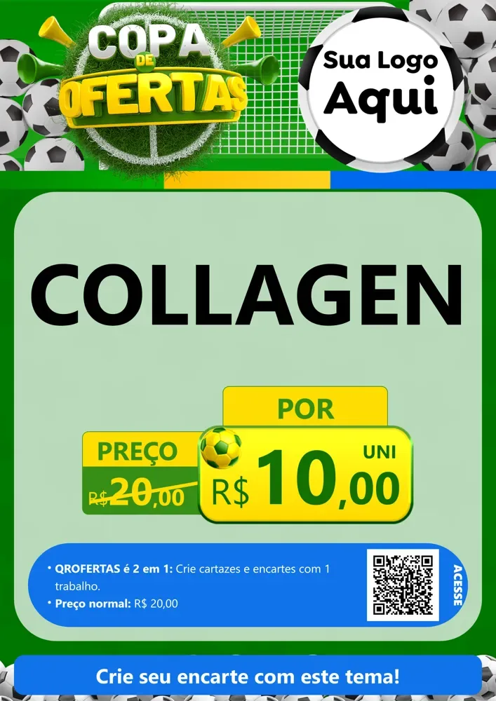 Modelo de Cartaz para Cartaz A4 Vertical com o tema Copa De Ofertas para Suplementos alimentares