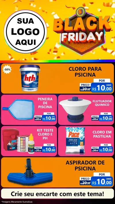 Modelo de TV para TV Vertical com o tema Black Friday para Produtos para Piscina