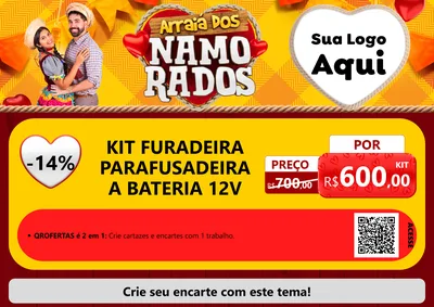 Modelo de Cartaz para Cartaz A4 Horizontal com o tema Arraiá dos Namorados para Maquinas e Ferramentas