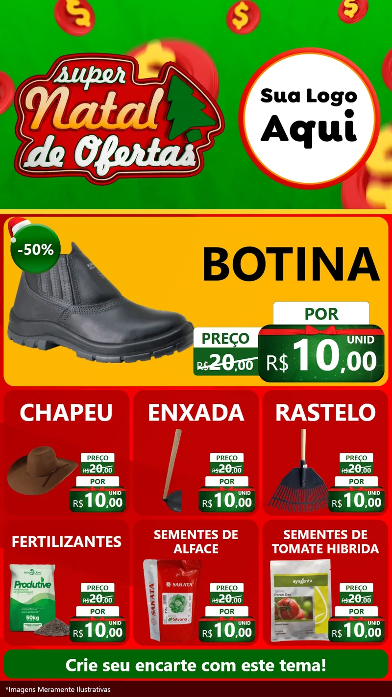 Modelo de Rede Social para Stories com o tema Super Natal de Ofertas para Agropecuária