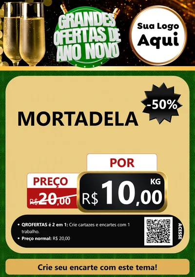 Modelo de Cartaz para Cartaz A4 Vertical com o tema Grandes Ofertas de Ano Novo para Frios e Laticínios