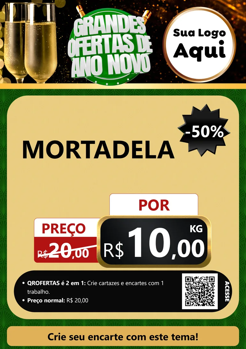 Modelo de Cartaz para Cartaz A4 Vertical com o tema Grandes Ofertas de Ano Novo para Frios e Laticínios