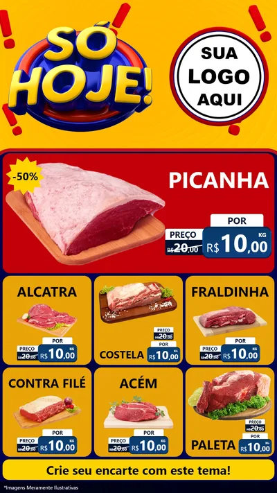Modelo de Rede Social para Stories com o tema Só Hoje! para Açougue
