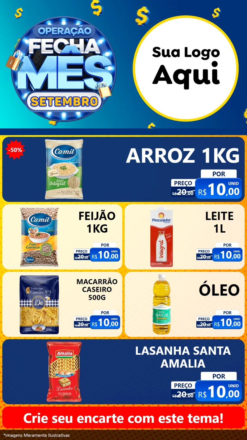 Modelo de TV para TV Vertical com o tema Operação Fecha Mês Setembro para Supermercado