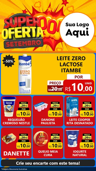 Modelo de Rede Social para Stories com o tema Super Oferta Setembro para Frios e Laticínios