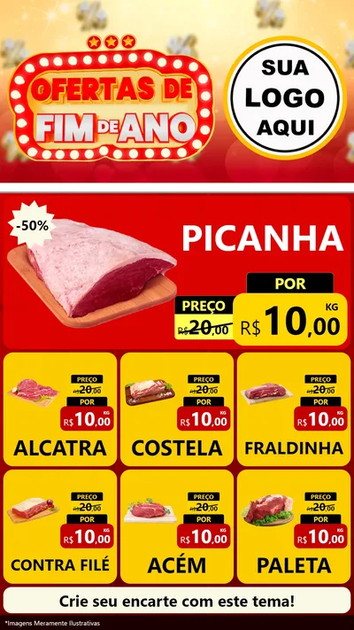 Modelo de Rede Social para Stories com o tema Ofertas de Fim de Ano para Açougue